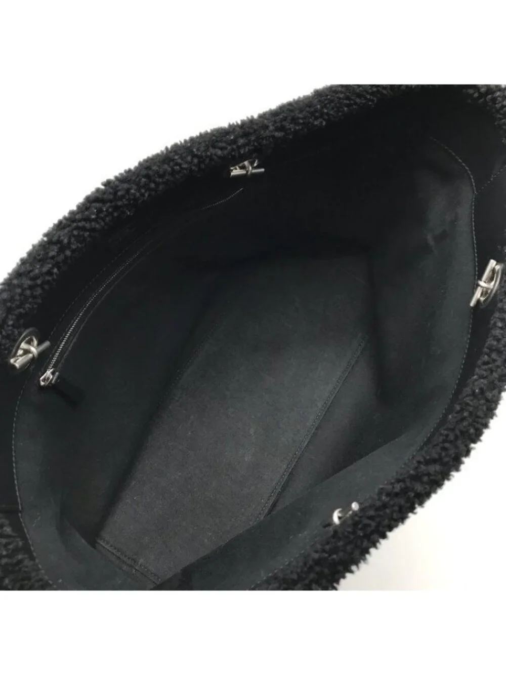 Balenciaga Tote Duty Chain Shearling Black